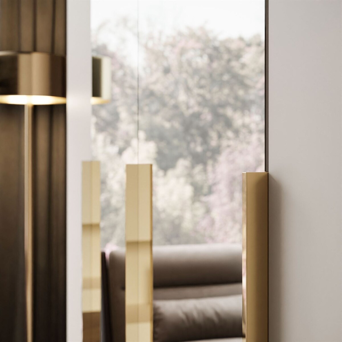 Szafa z lustrem AURORA 4D KASZMIR złoty uchwyt