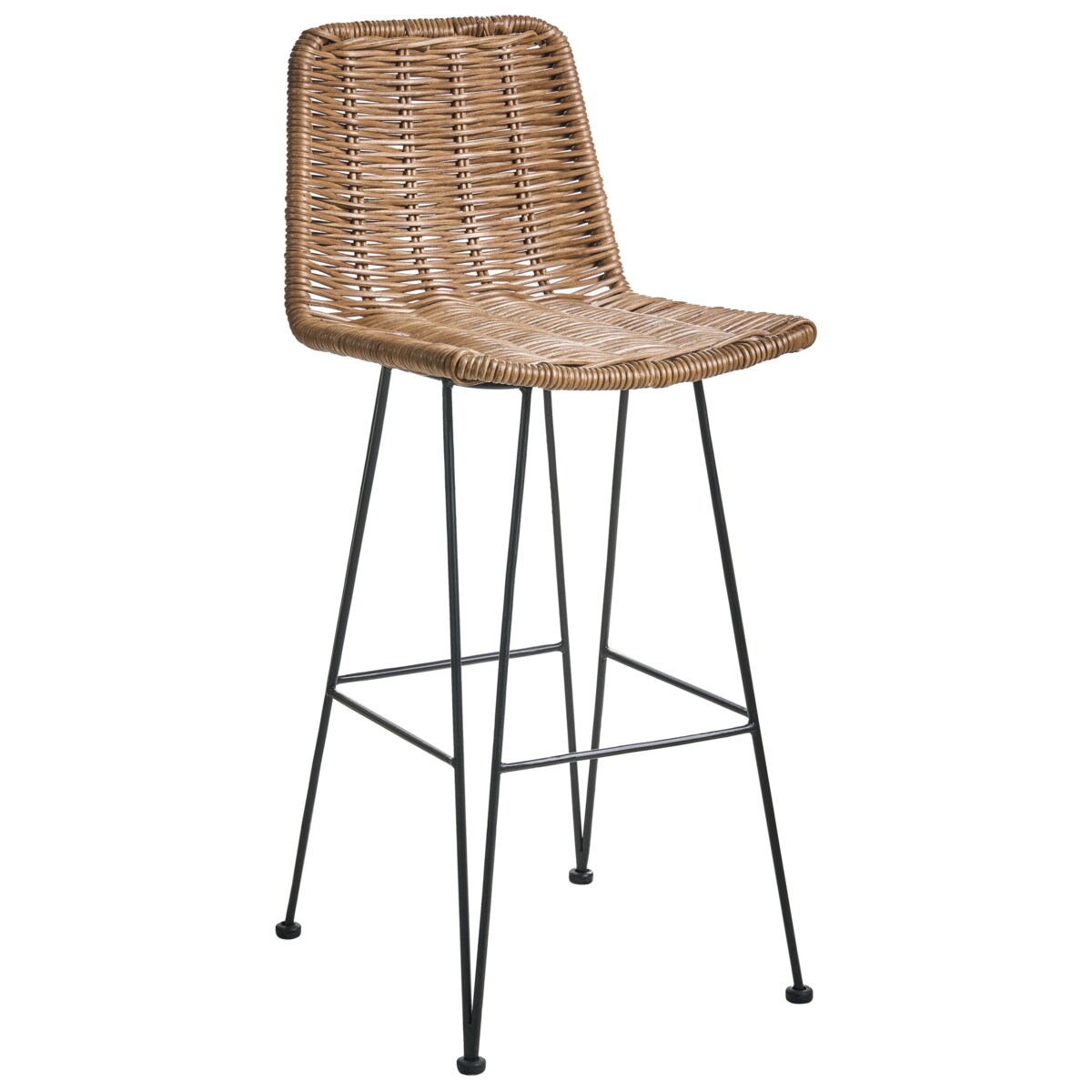 Zestaw 2 krzeseł barowych CASSITA Rattan Brązowy