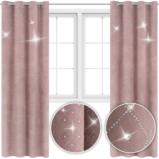 zasłona welurowa "V3" 140x250 cm pudrowy róż