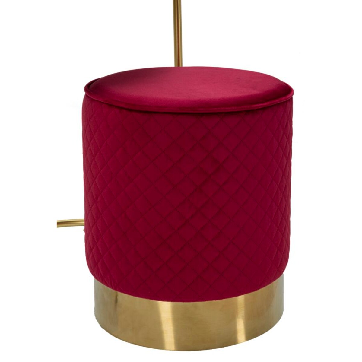 Toaletka z taboretem Nightstand Dressing Vellit, zestaw 2 szt., zestaw do makijażu, czerwony, złoty, Mauro Ferretti