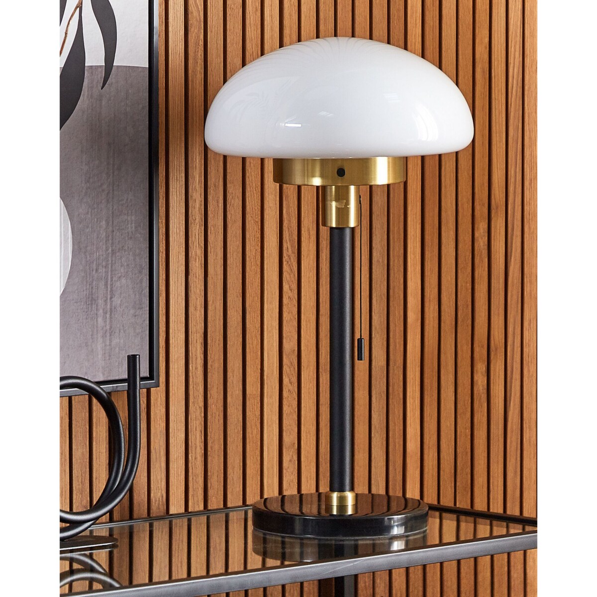 Lampka stołowa metalowa czarna MINIJA