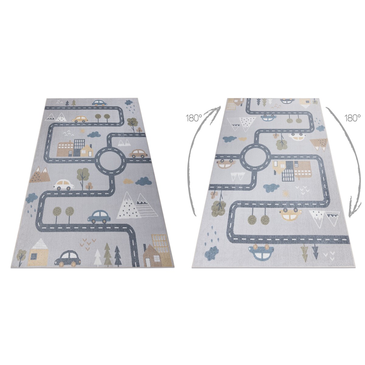 Dywan BONO 726 ulica, miasto jasny szary / 200x290 cm