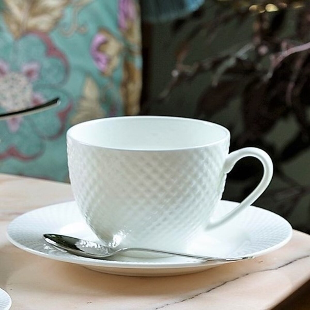 VILLA ITALIA Serwis kawowy porcelanowy na 6 osób BARI WHITE