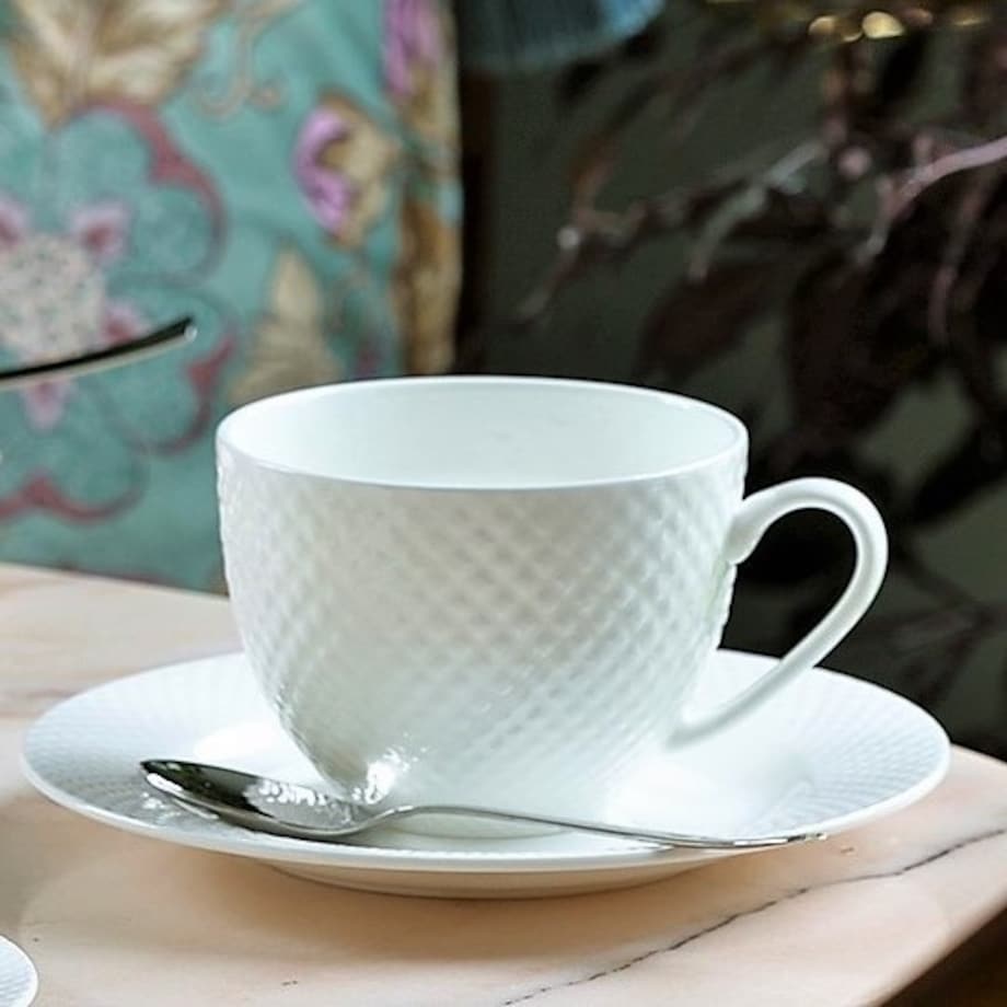 VILLA ITALIA Serwis kawowy porcelanowy na 6 osób BARI WHITE