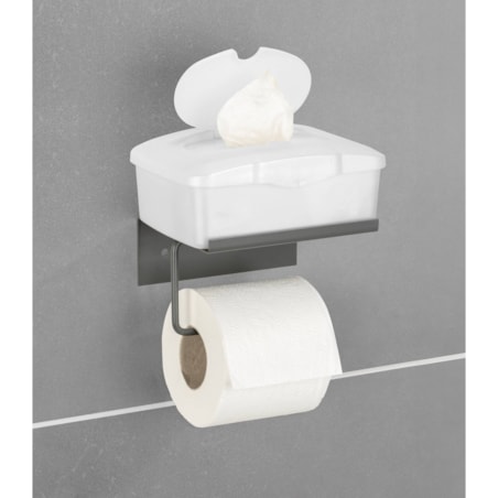 Metalowy uchwyt na papier z półeczką DESULO