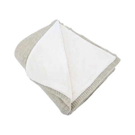 Koc dzianinowy z podszyciem futerkowym 150x200 cm – MILANO DUO LATTE