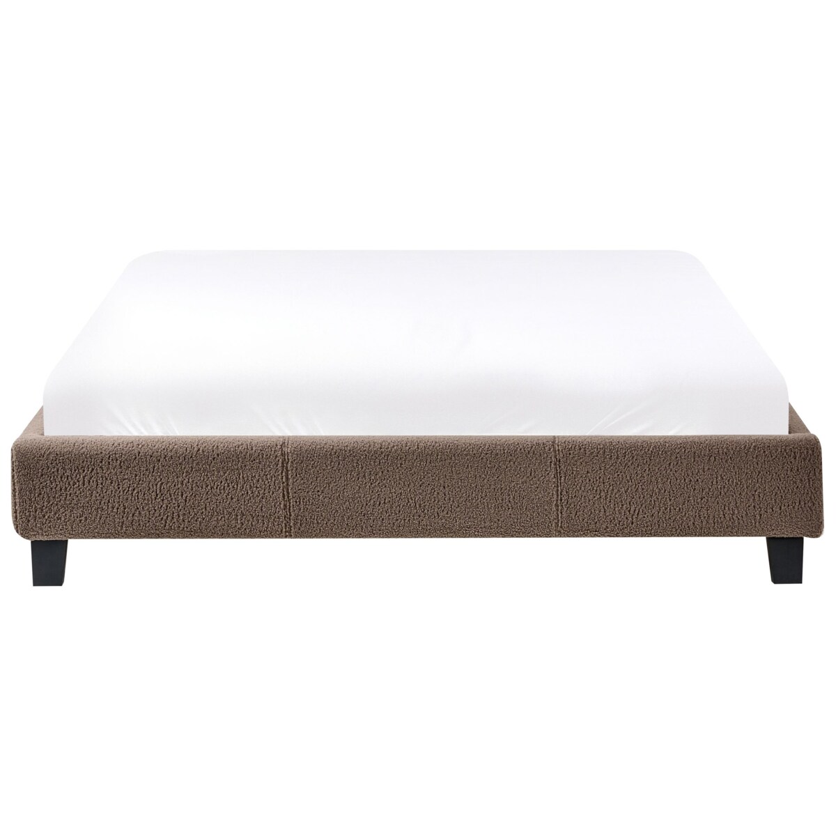 Łóżko bez zagłówka Boucle ROANNE 140 x 200 cm Beżowoszary