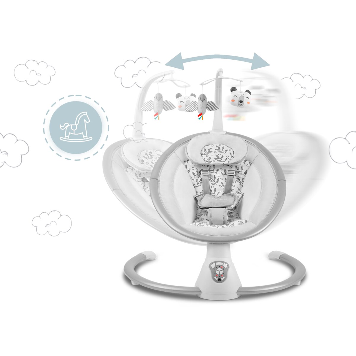 Leżaczek elektryczny kołyska z pilotem melodie Ricokids