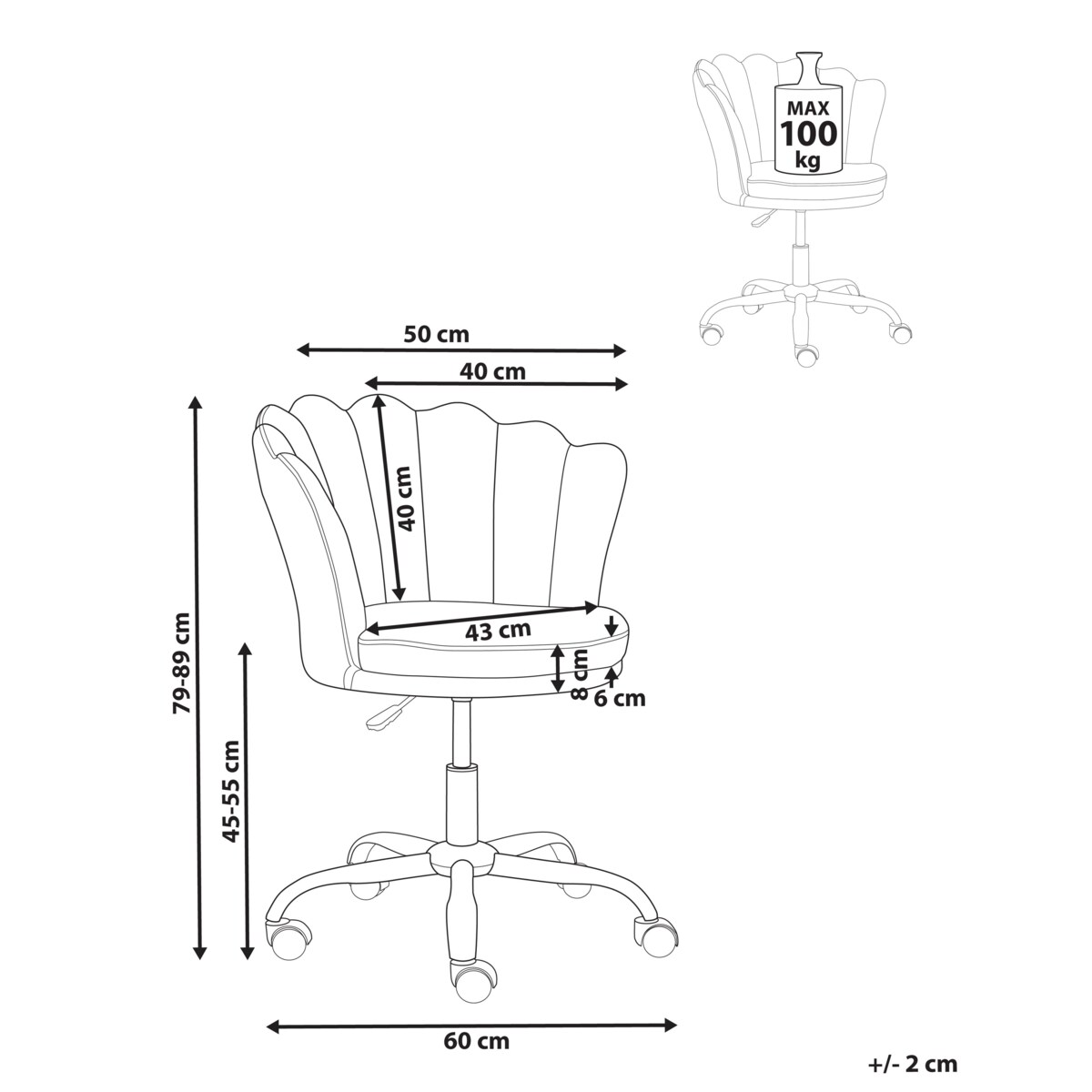 Krzesło obrotowe MONTICELLO Welur Czarny