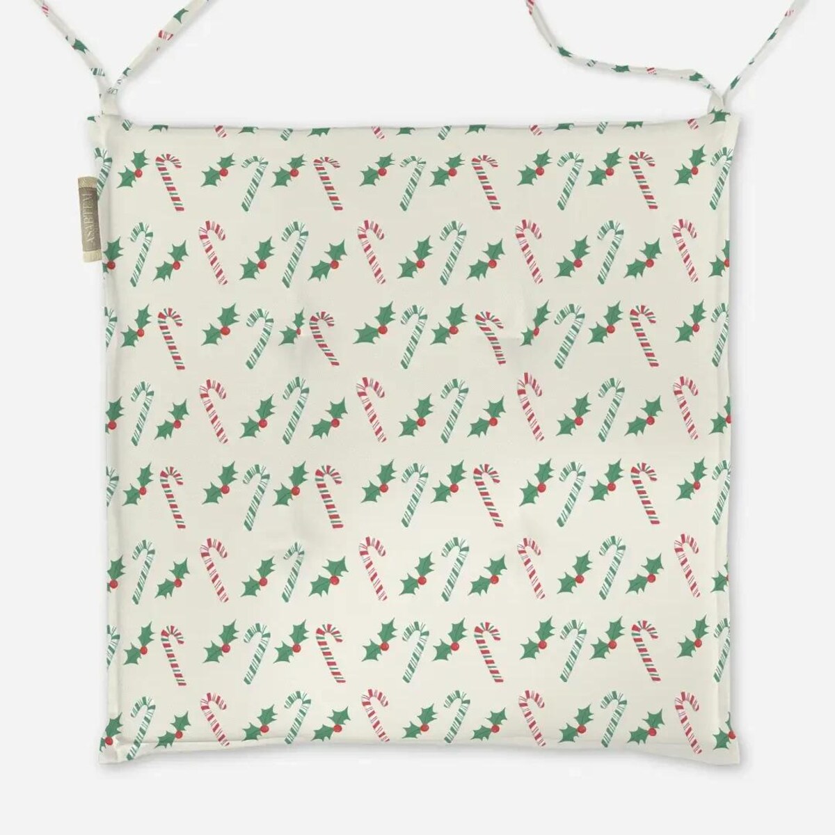 Poduszka świąteczna na krzesło - Laski świąteczne i jemioła