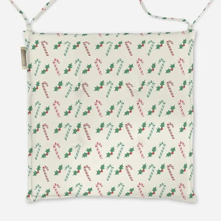 Poduszka świąteczna na krzesło - Laski świąteczne i jemioła