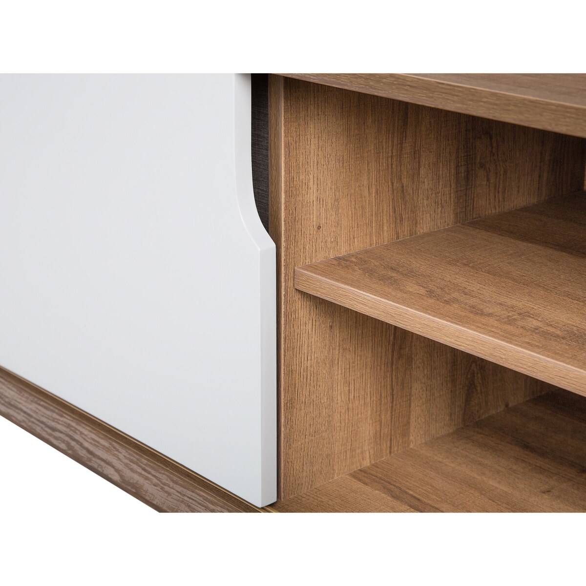 Szafka RTV jasne drewno z białym ACTON