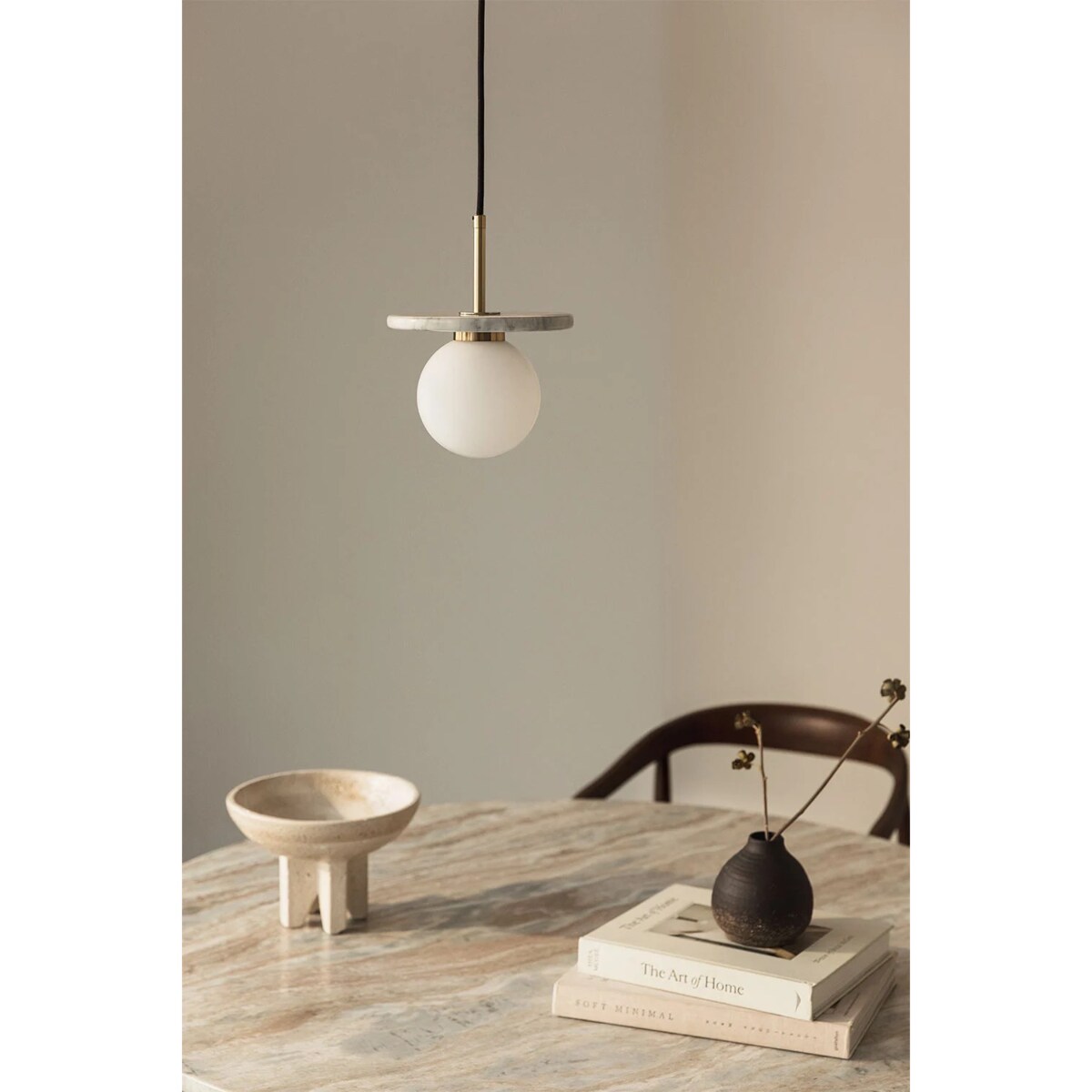 Lampa wisząca z marmurem Ø18 cm Salm