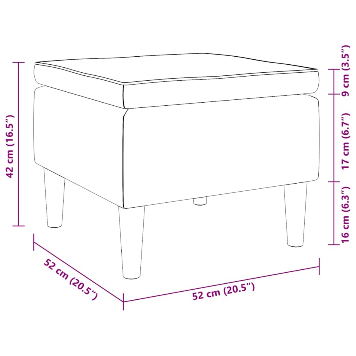 vidaXL Podnóżek z drewnianymi nóżkami, ciemnoszary, obity tkaniną