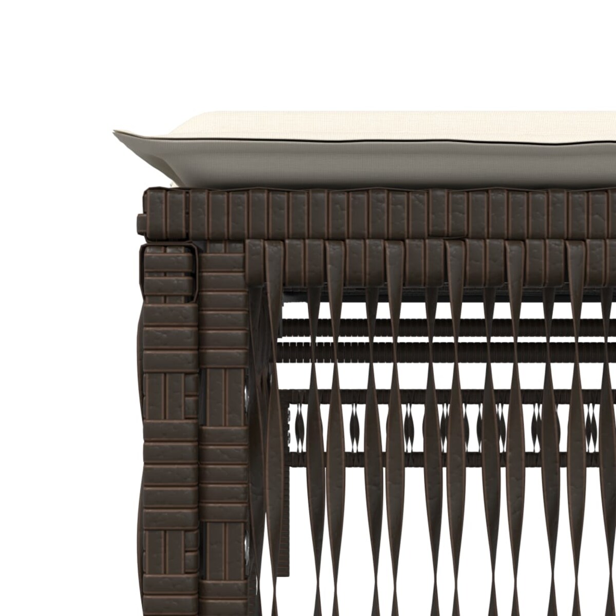 vidaXL Leżak z poduszką, brązowy, polirattan