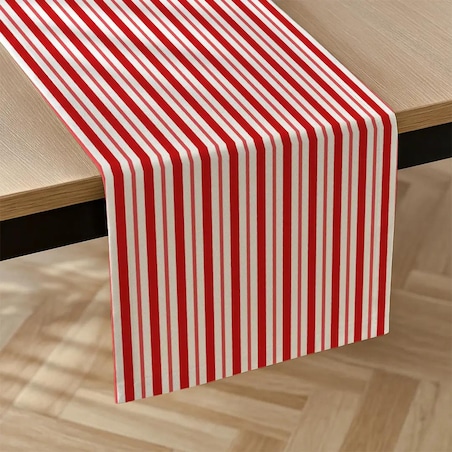 Bieżnik świąteczny - klasyczne czerwone świąteczne paski - 40x220