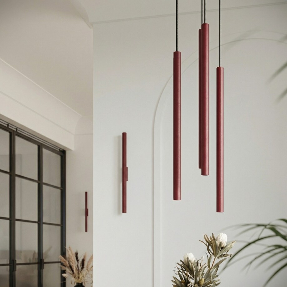 Lampa wisząca PASTELO 3P burgund