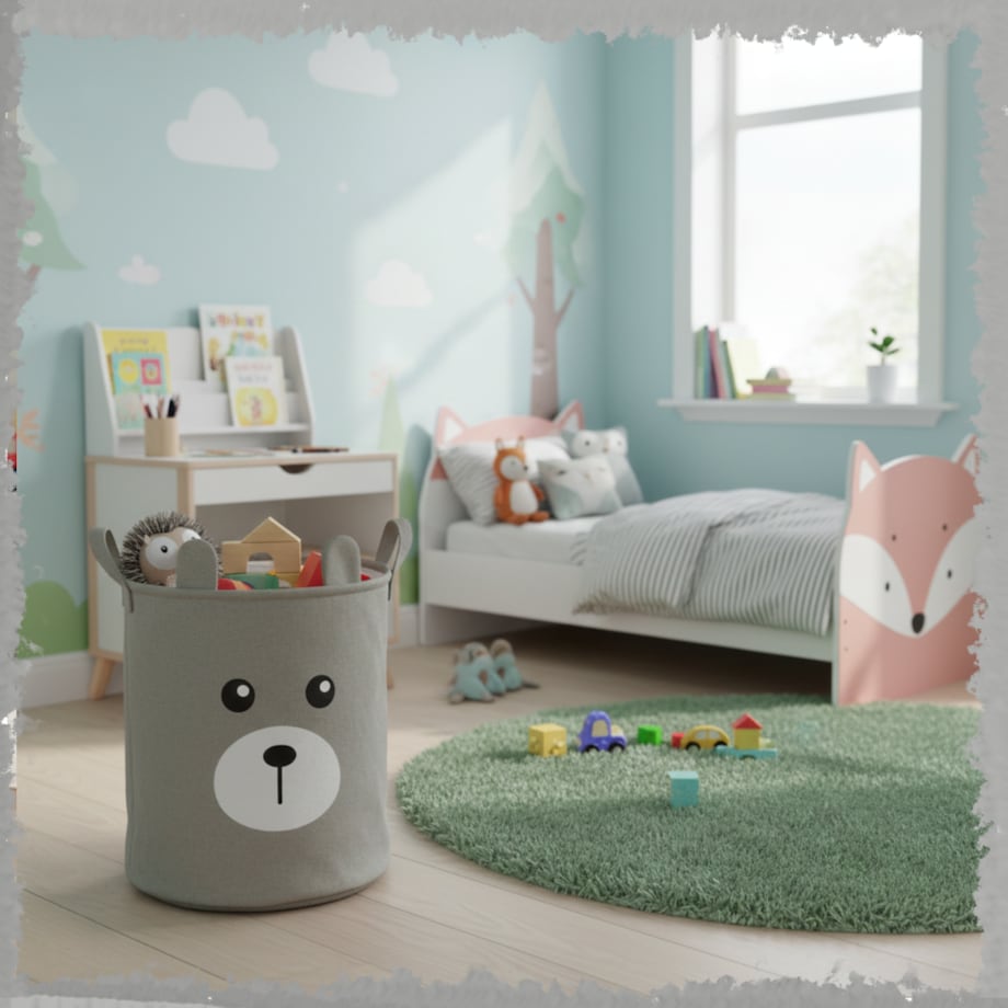 Kosz na zabawki klocki zamykany ze ściągaczem duży XXL organizer pojemnik