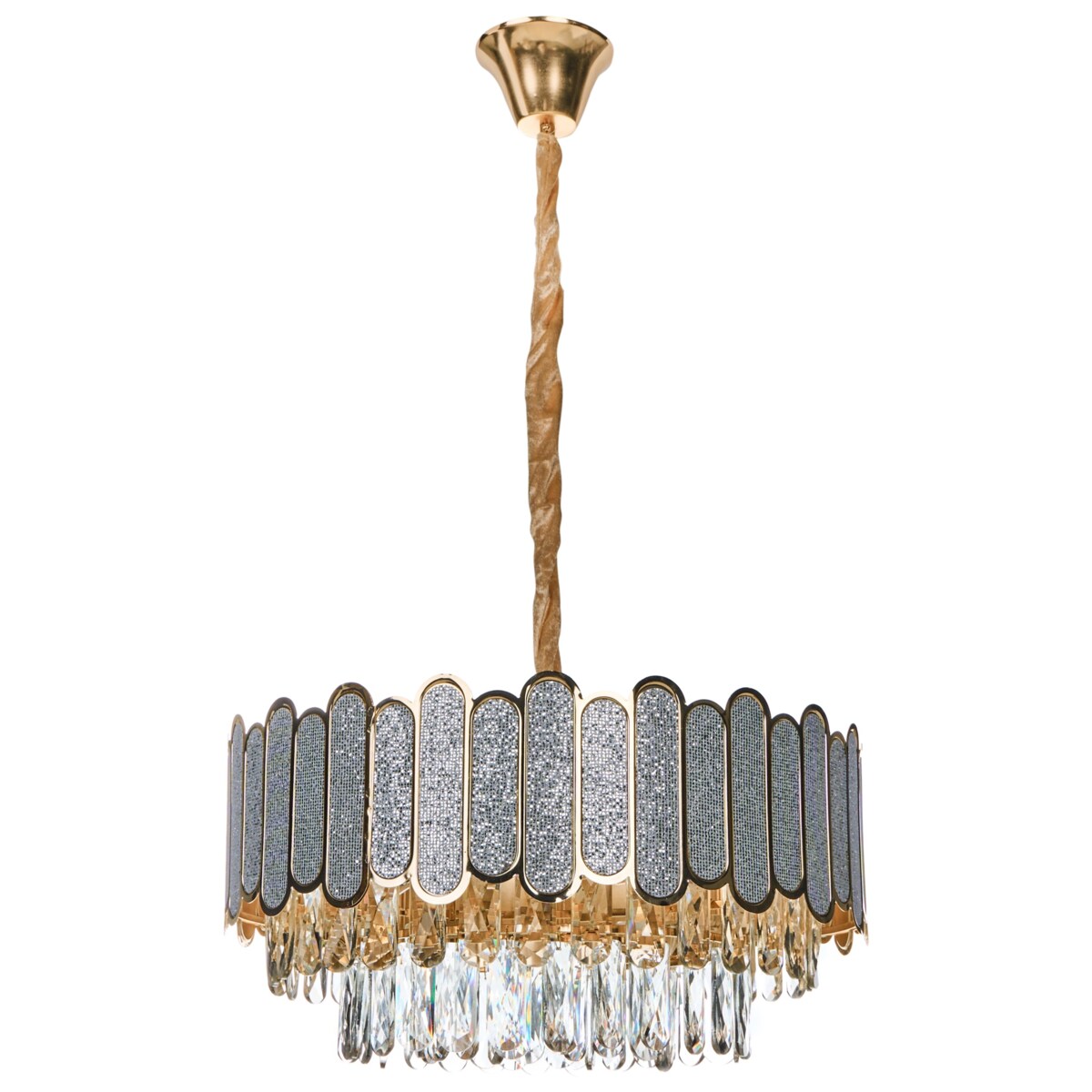 Żyrandol AGUARICO Szkło Mosiężny