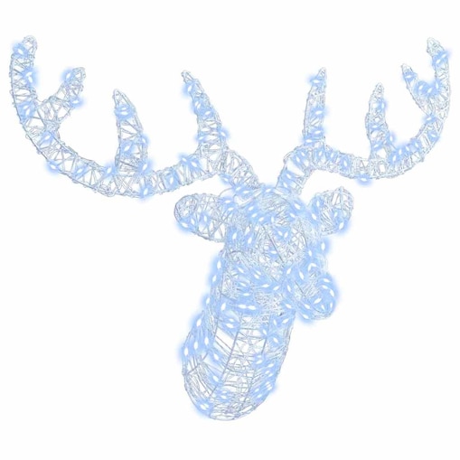 vidaXL Głowa Renifera z 140 diodami LED Zimna biel 60 cm Akryl