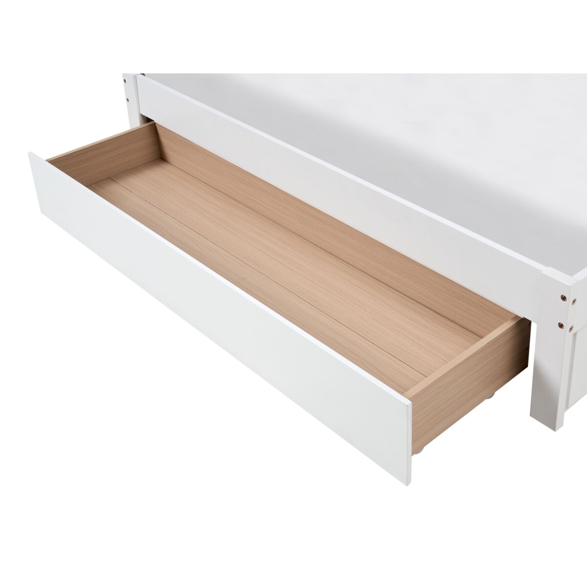 Łóżko z szufladami bez zagłówka Drewno GIAT 180 x 200 cm Biały