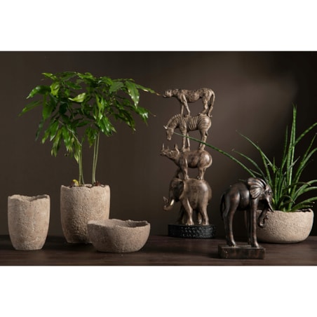 2 szt. OSŁONKA na doniczkę CEMENTOWA beż loft