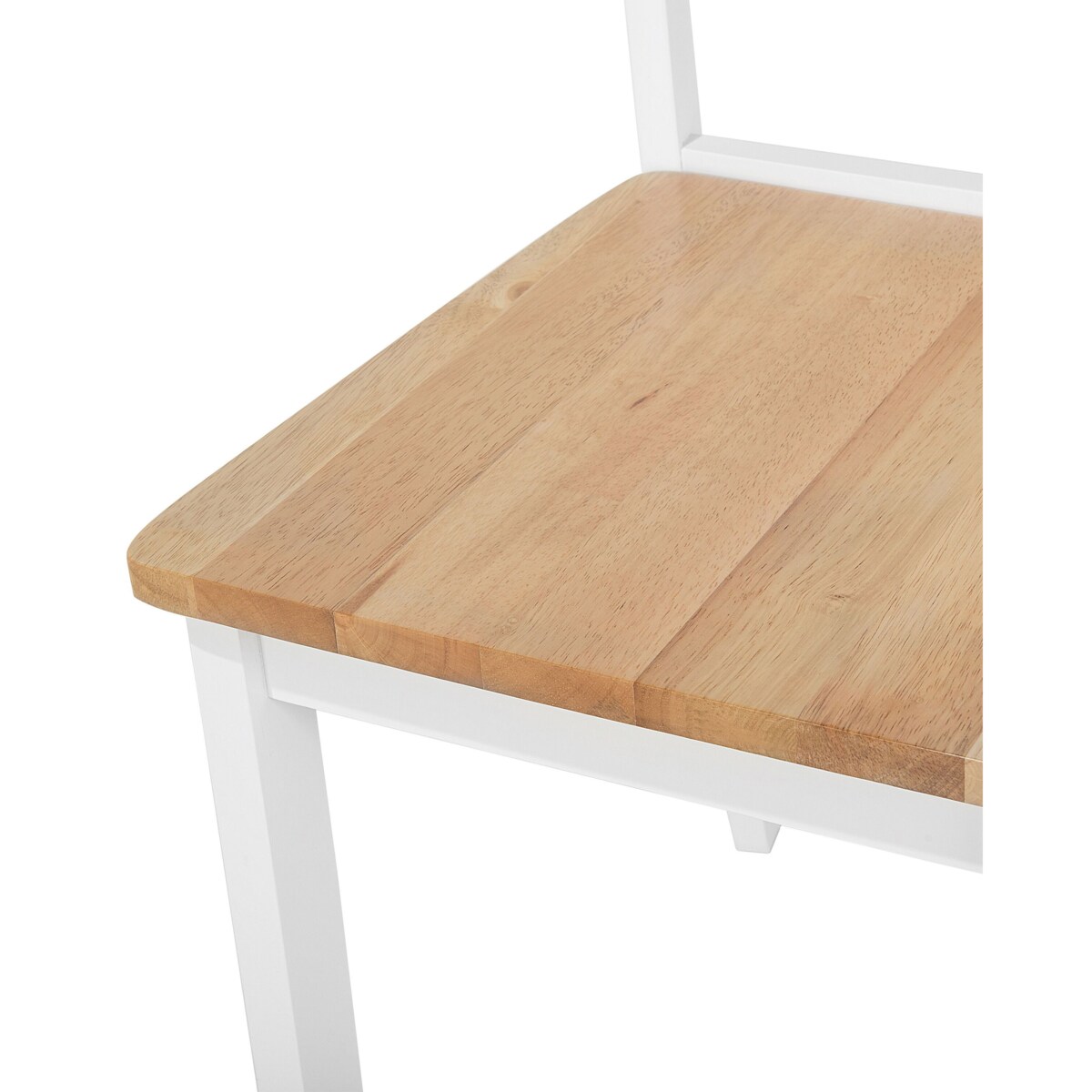 Zestaw 2 krzeseł do jadalni drewniany jasny z białym GEORGIA