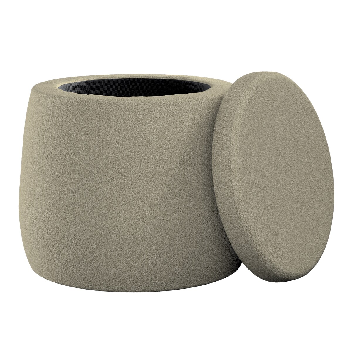 Puf Candy Jar, ciemny beż, ø40, wys. 40 cm, Boucle