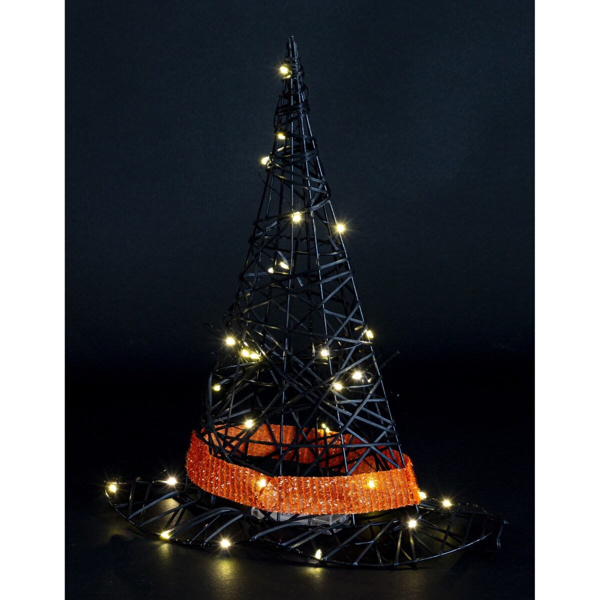 Dekoracja Halloween - kapelusz czarownicy LED 41x34x16 cm PETASUS-2 czarny