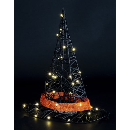 Dekoracja Halloween - kapelusz czarownicy LED 41x34x16 cm PETASUS-2 czarny