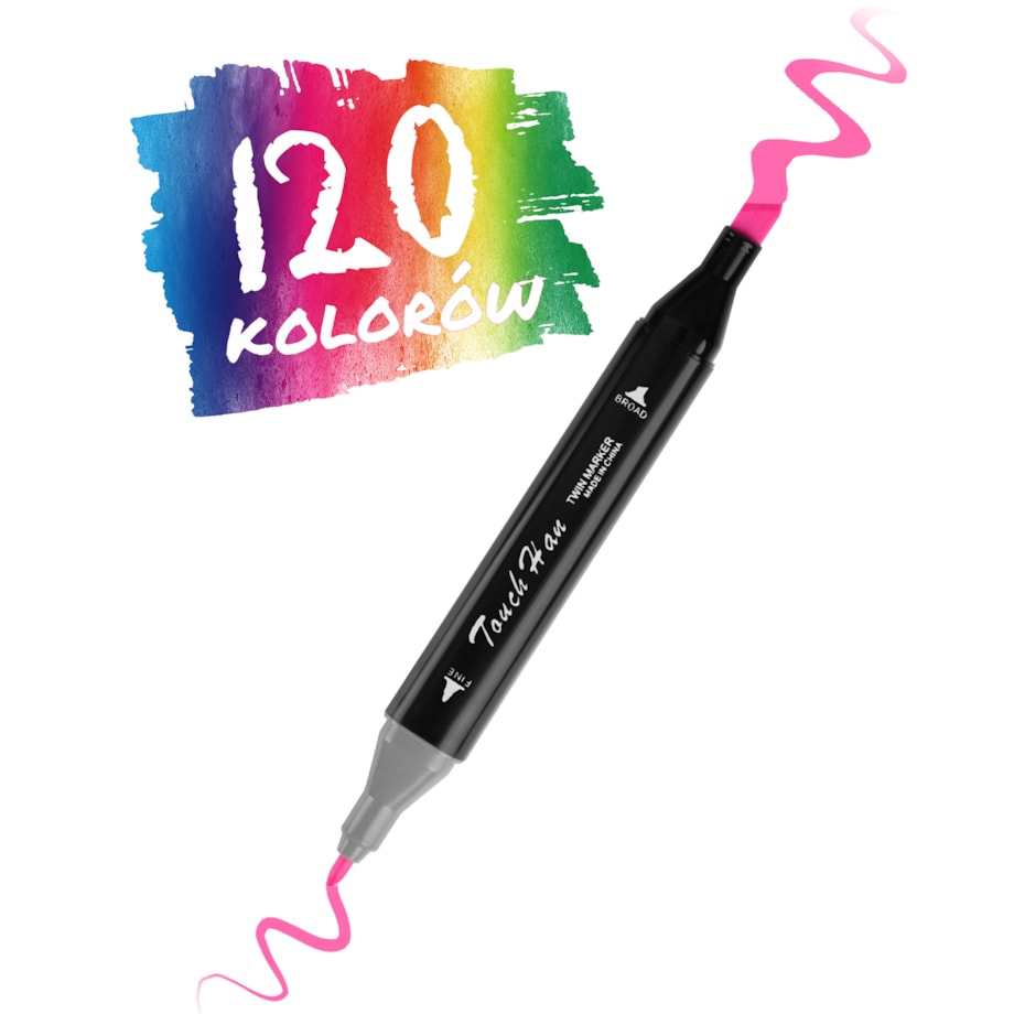 Markery 120 szt dwustronne flamastry pisaki mazaki + torba Nukido