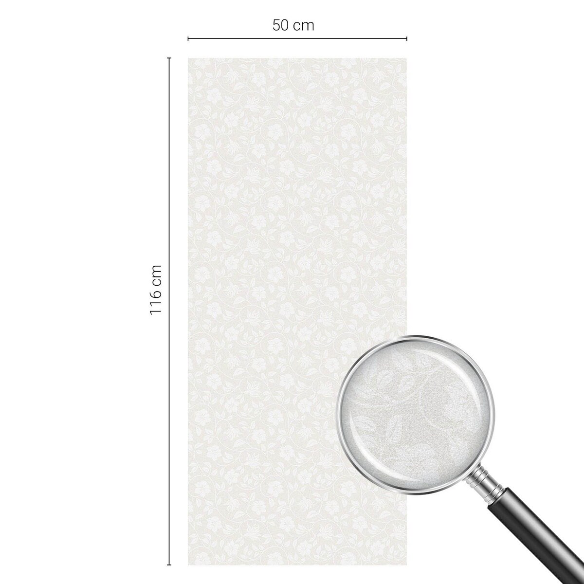 Folia na szybę chroniąca prywatność - Delikatne wzory kwiatowe klasyczna elegancja - 50x116 cm