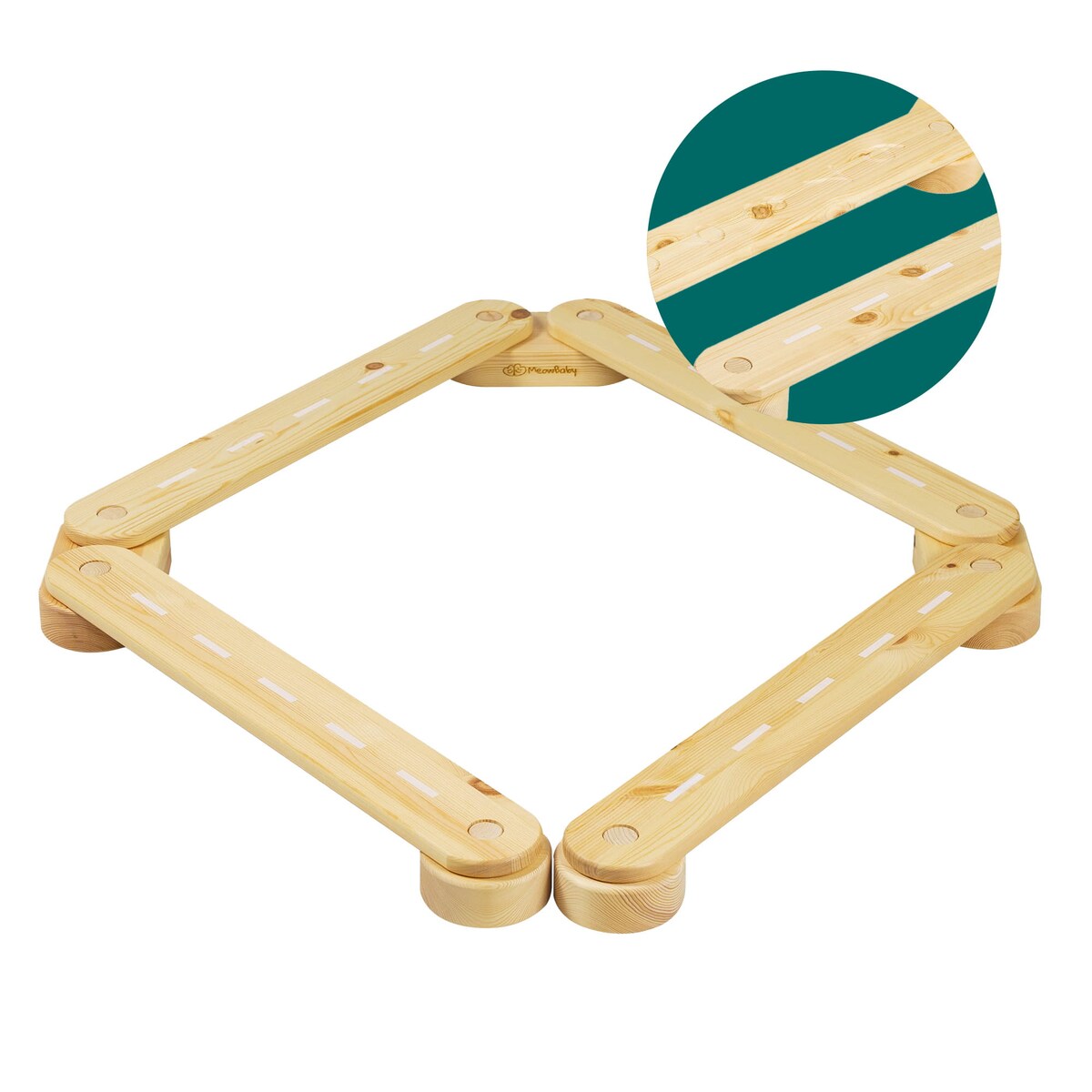 Ścieżka Sensoryczna Drewniana, Balance Beam, 4 elementy, Naturalna