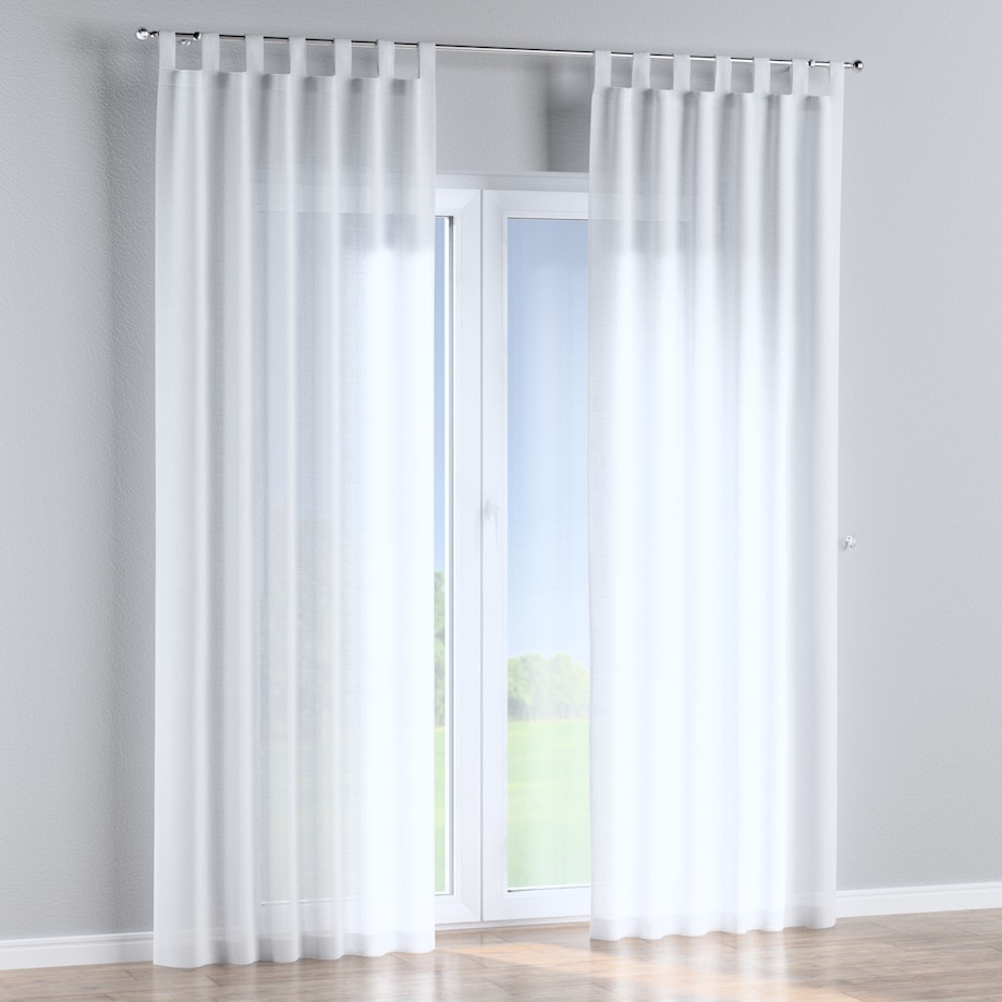 Zasłona na szelkach 1 szt. 130x245 prześwitujący biały