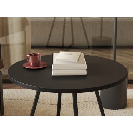 Stolik Kawowy Okrągły Do Salonu Pokoju Sypialni Industrialny 50cm VERSO