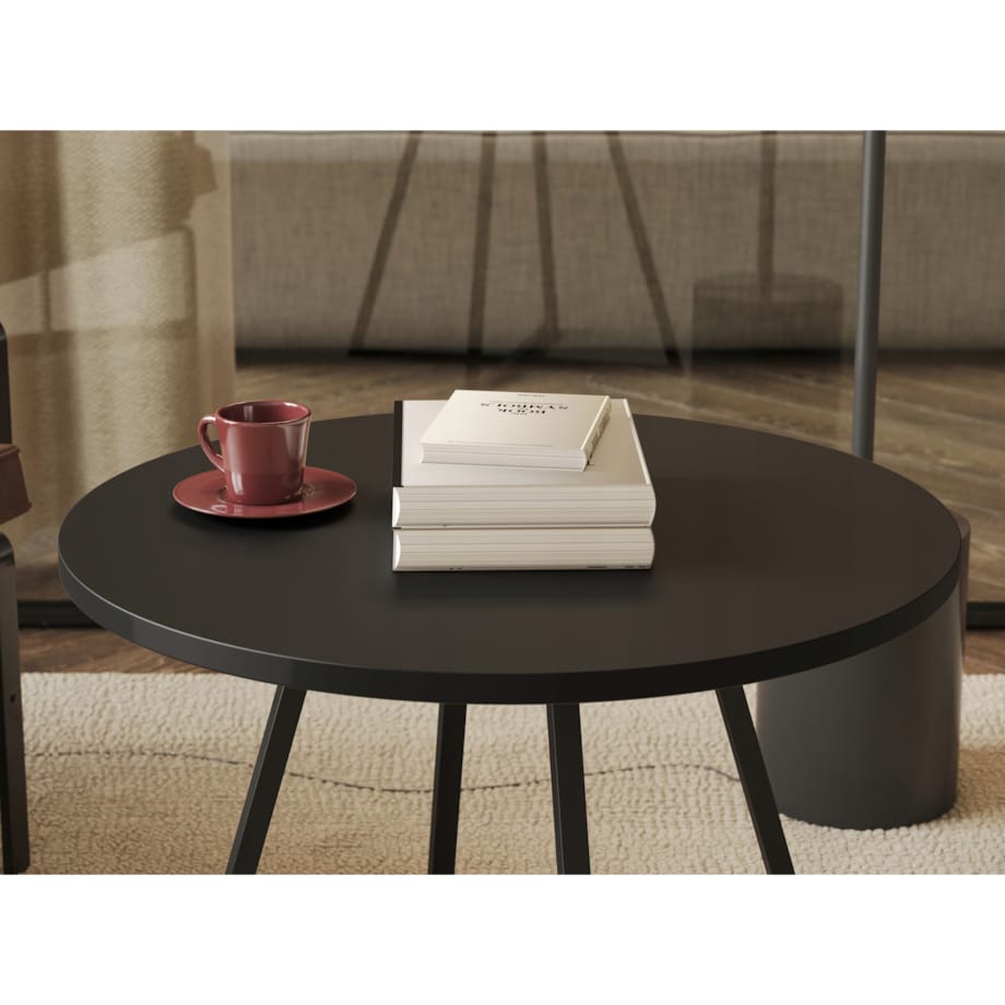 Stolik Kawowy Okrągły Do Salonu Pokoju Sypialni Industrialny 50cm VERSO