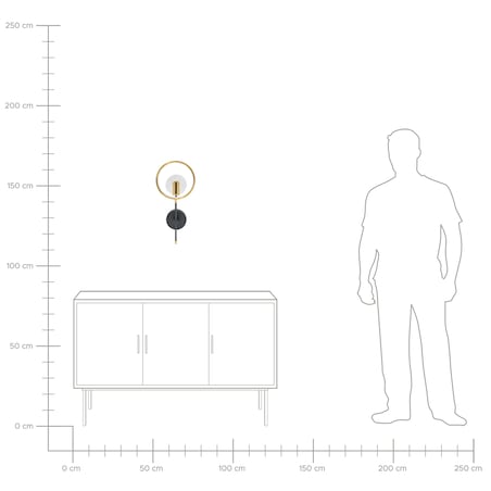 Lampa ścienna LED SAMBRE Złoty Czarny Metal