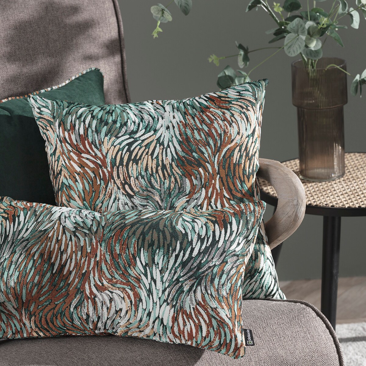 Zestaw poduszek do salonu Impressio green, 43x43/45x45/47x28 cm