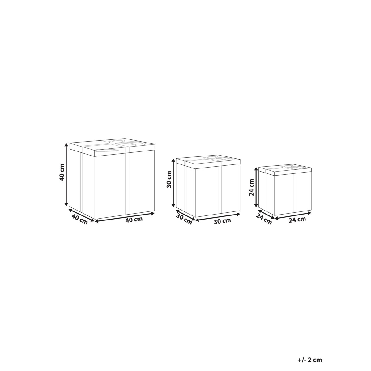 Zestaw 3 pudełek rattanowych brązowy CADEAU