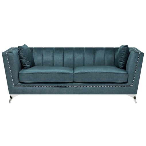 Sofa 3-osobowa welurowa lazurowa GAULA