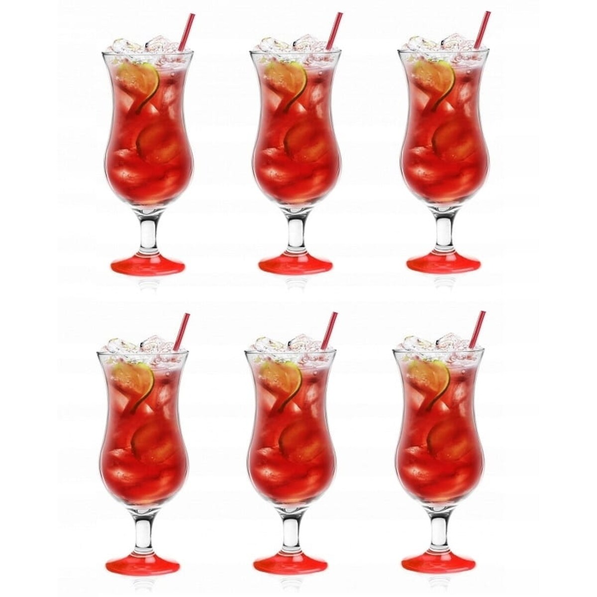 Kieliszek Koktajlowy Czerwony Nóżka 420 ml Piwo Sok Drink Koktajl Glasmark