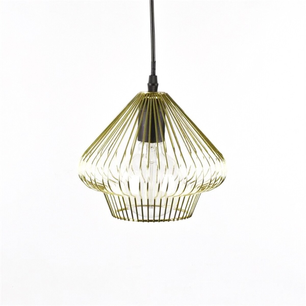 LAMPA wisząca METALOWA złota śr. 20cm