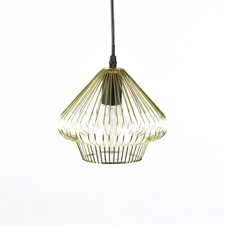 LAMPA wisząca METALOWA złota śr. 20cm