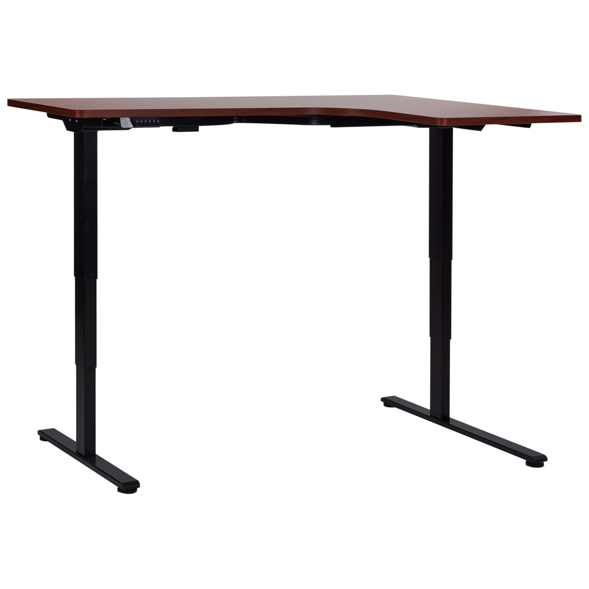 Biurko regulowane Elektryczny Prawostronny Ciemne drewno DESTINES
