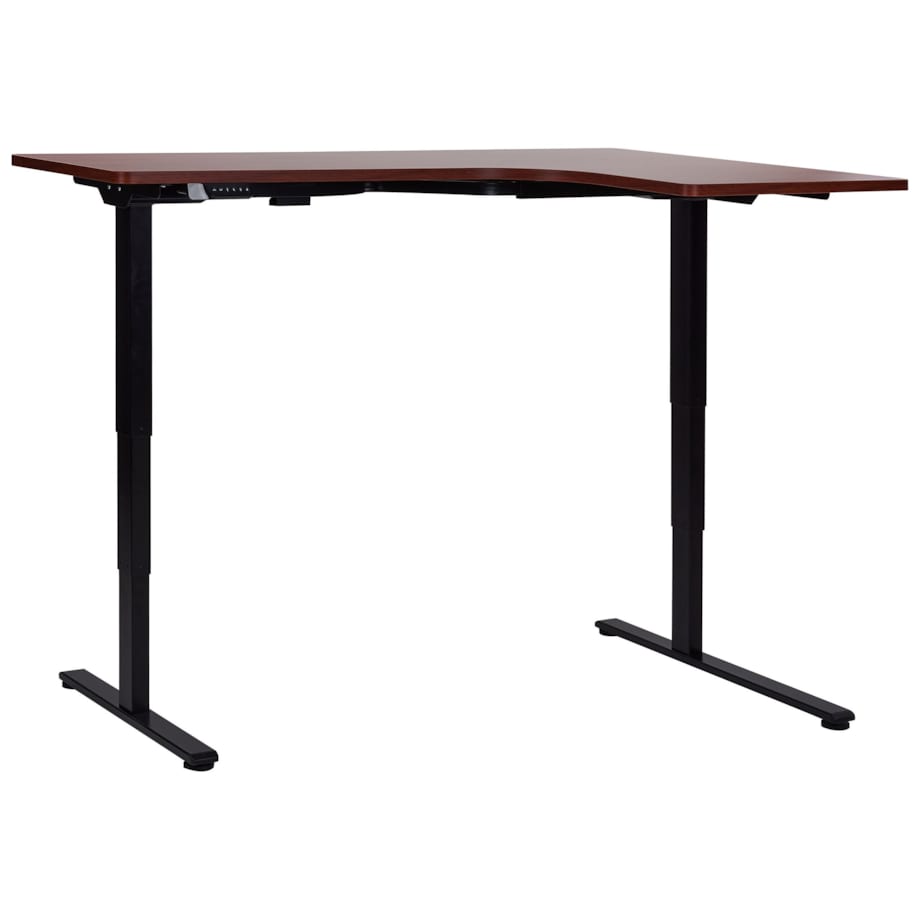 Biurko regulowane Elektryczny Prawostronny Ciemne drewno DESTINES
