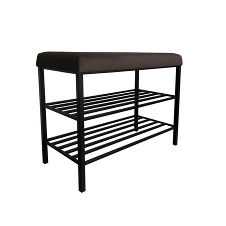 Stojak na buty z siedziskiem GAJA MG05 czarny/brąz