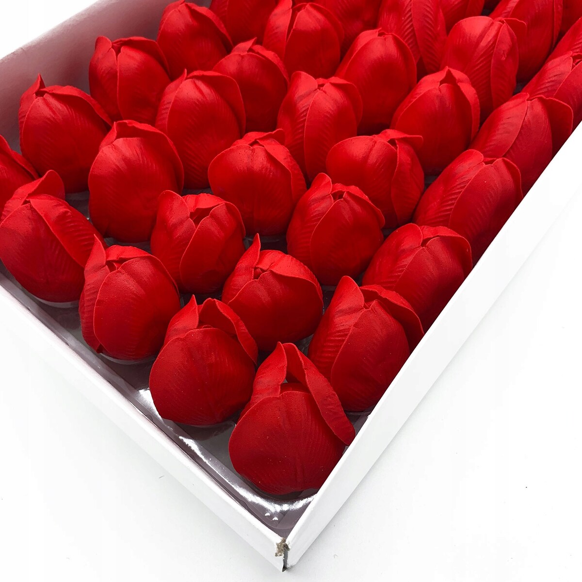 KWIATY Z MYDŁA tulipan czerwony do kompozycji bukiet stroik box prezent