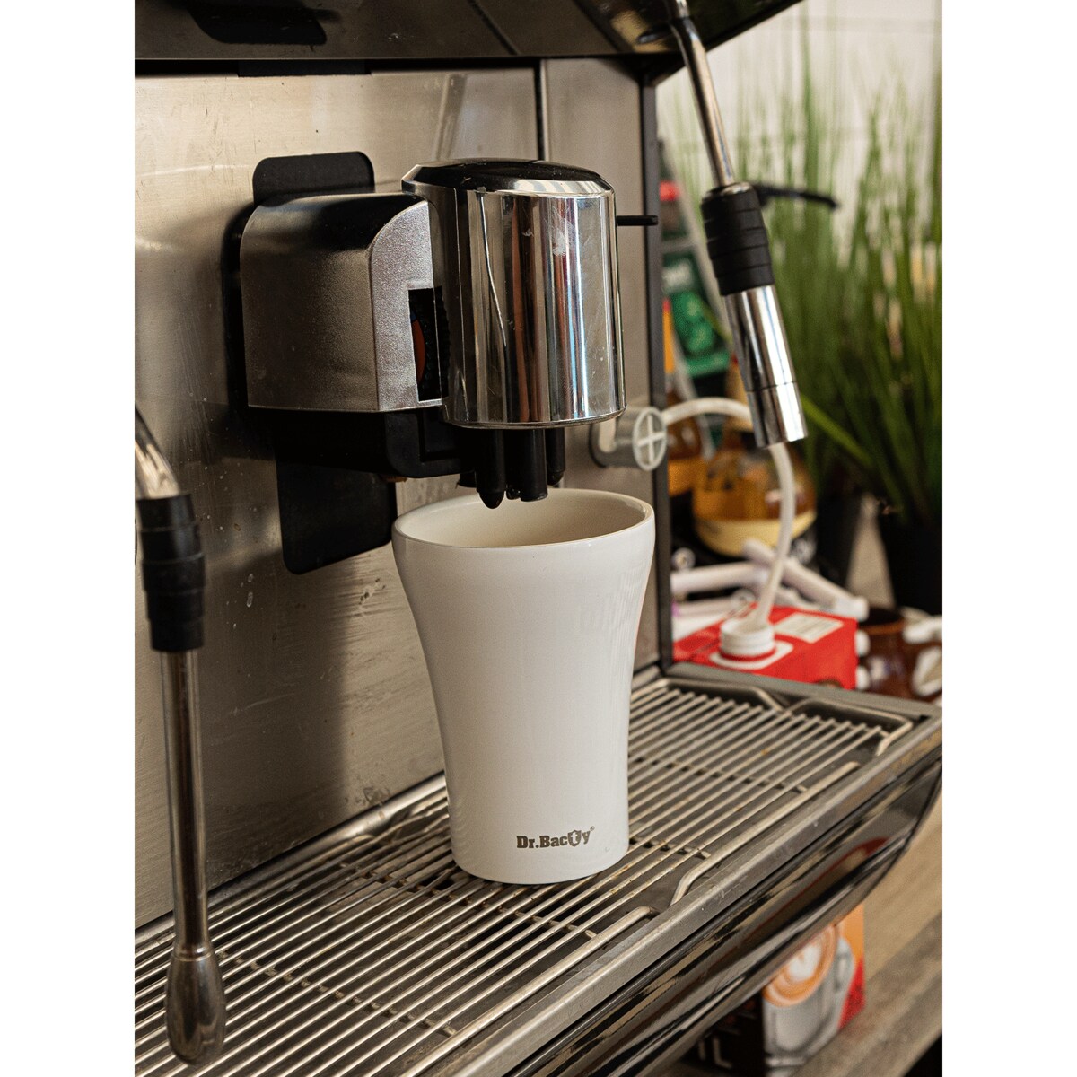 Kubek termiczny do kawy z powłoką ceramiczną Dr.Bacty Apollo - 227 ml - biały