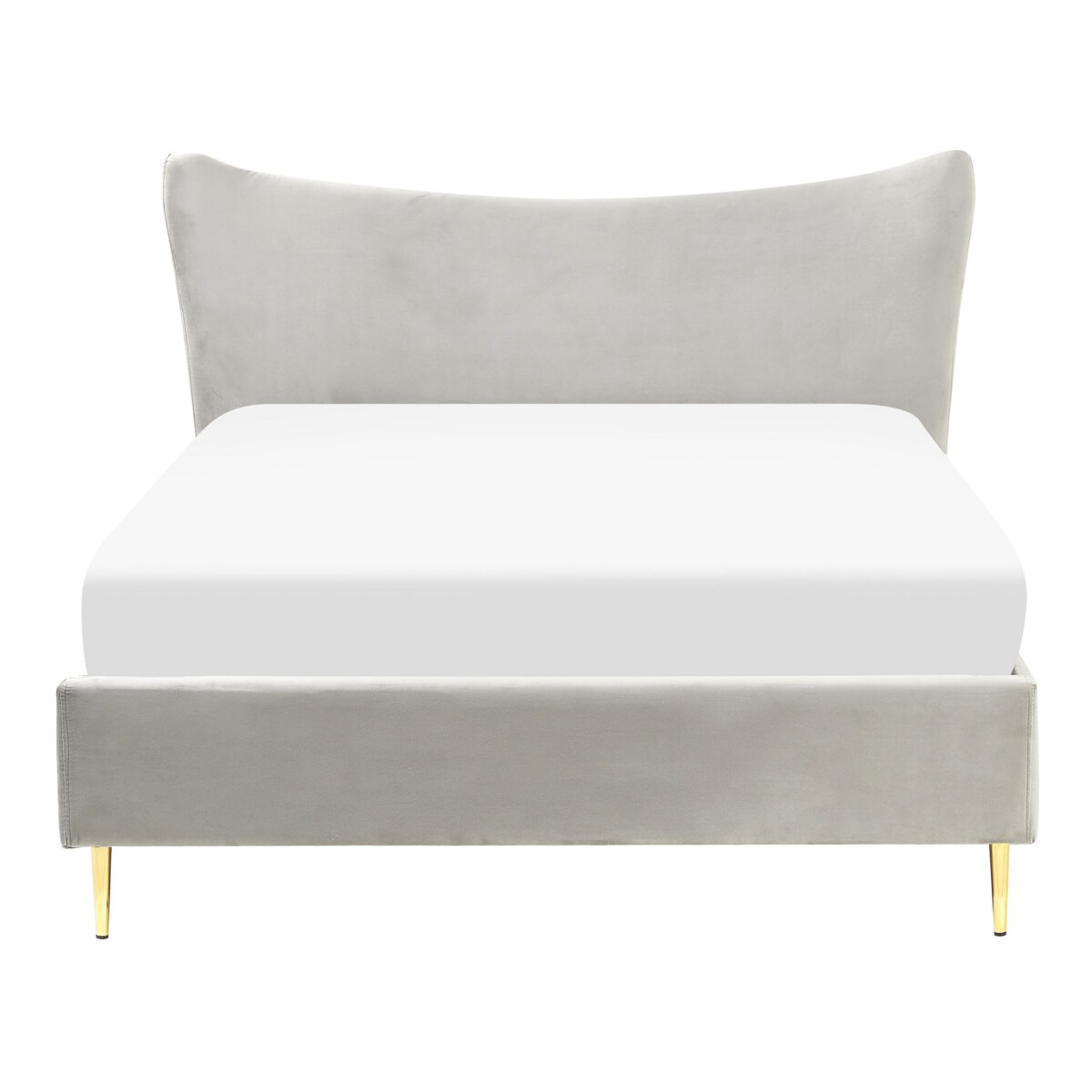 Łóżko welurowe 140 x 200 cm szare CHALEIX