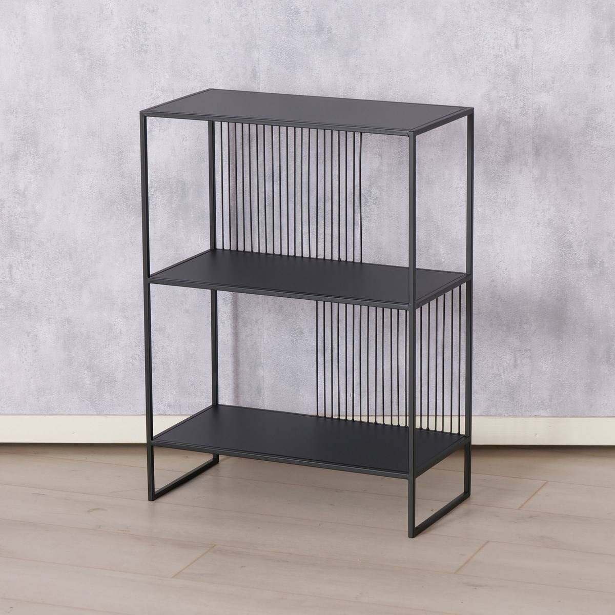 Metalowa półka stojąca Cindy, czarna, 75 x 28 cm